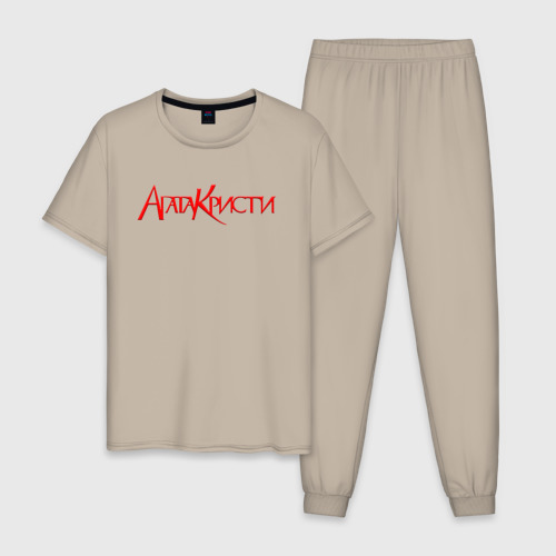 Мужская пижама хлопок Агата Кристи Red Logo, цвет миндальный
