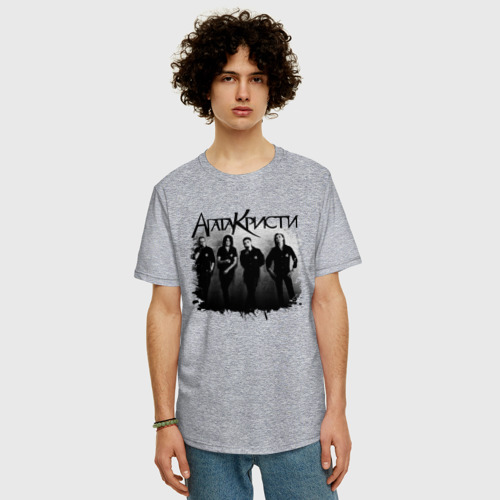 Мужская футболка хлопок Oversize с принтом Группа Агата Кристи, фото на моделе #1