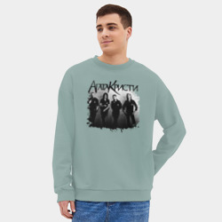 Мужской свитшот oversize без начеса хлопок Группа Агата Кристи - фото 2