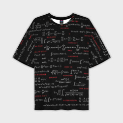 Мужская футболка oversize 3D Математические формулы