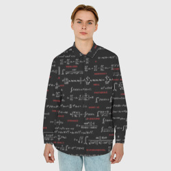 Мужская рубашка oversize 3D Математические формулы - фото 2