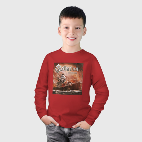 Детский лонгслив хлопок с принтом SABATON ОБЛОЖКА | САБАТОН (Z), фото на моделе #1