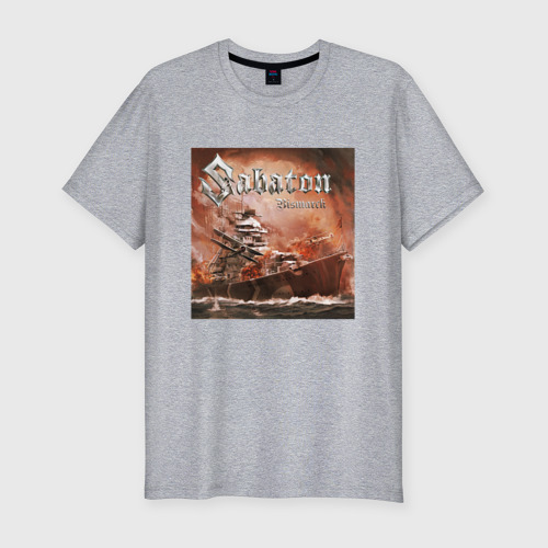 Мужская футболка хлопок Slim с принтом Sabaton обложка Сабатон, вид спереди #2