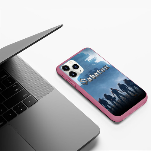 Чехол для iPhone 11 Pro матовый Sabaton, цвет малиновый - фото 5