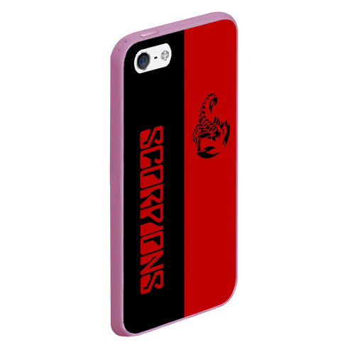 Чехол для iPhone 5/5S матовый Scorpions Скорпионс, цвет розовый - фото 3