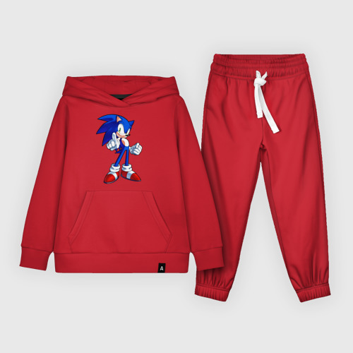 Детский костюм с толстовкой хлопок Sonic, цвет красный