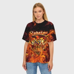 Женская футболка oversize 3D Sabaton Сабатон - фото 2