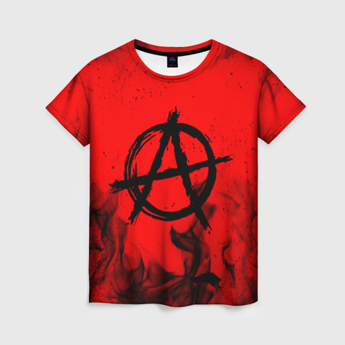 Женская футболка с принтом Анархия anarchy, вид спереди №1