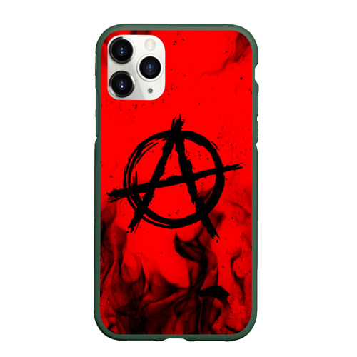 Чехол для iPhone 11 Pro матовый Анархия anarchy, цвет темно-зеленый