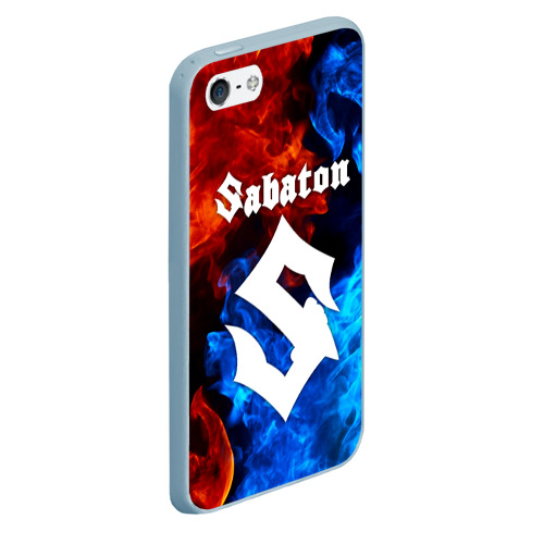 Чехол для iPhone 5/5S матовый Sabaton Сабатон, цвет голубой - фото 3