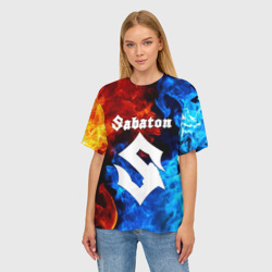 Женская футболка oversize 3D Sabaton Сабатон - фото 2
