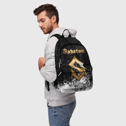 Рюкзак с принтом Sabaton для любого человека, вид спереди №2. Цвет основы: белый