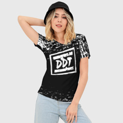 Женская футболка 3D Slim ДДТ лого DDT logo - фото 2