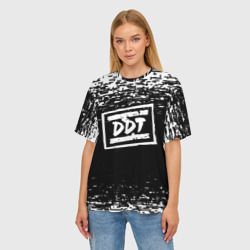 Женская футболка oversize 3D ДДТ лого DDT logo - фото 2