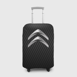 Чехол для чемодана 3D Логотип Ситроен на карбоне