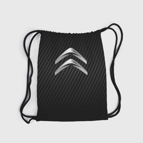 Рюкзак-мешок 3D Логотип Ситроен на карбоне - фото 6