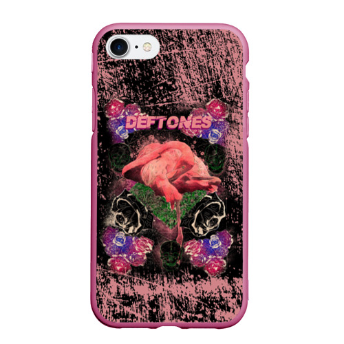 Чехол для iPhone 7/8 матовый Deftones, цвет малиновый