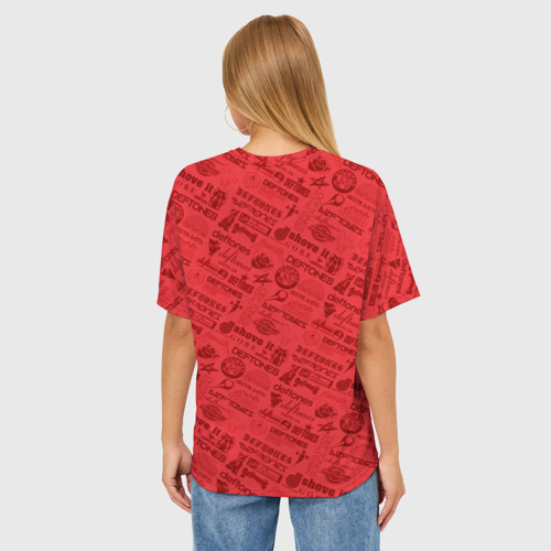 Женская футболка oversize 3D Deftones, цвет 3D печать - фото 4