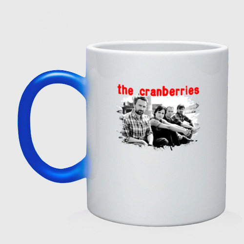 Кружка хамелеон The Cranberries, цвет белый + синий