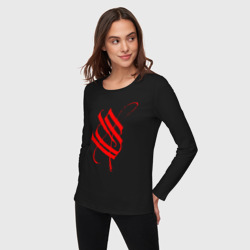 Женский лонгслив хлопок Красный логотип Stigmata - фото 2