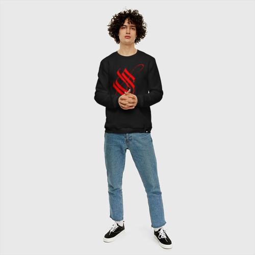 Мужской свитшот хлопок Красный логотип Stigmata, цвет черный - фото 5
