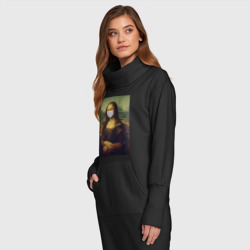 Платье удлиненное хлопок Мона Лиза в медицинской маске - фото 2