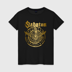 Женская футболка хлопок Sabaton logo Сабатон лого