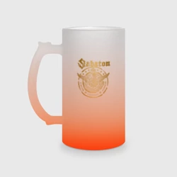 Кружка пивная матовое стекло Sabaton logo Сабатон лого