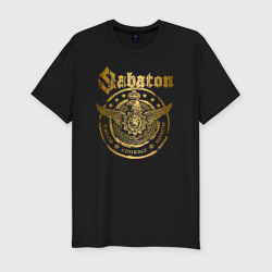 Мужская футболка хлопок Slim Sabaton logo Сабатон лого