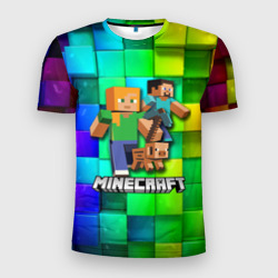 Мужская футболка 3D Slim Minecraft Майнкрафт