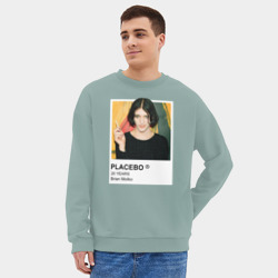 Мужской свитшот oversize без начеса хлопок Placebo Brain Molko - фото 2