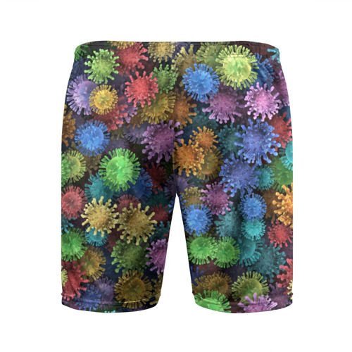 Мужские шорты спортивные Разноцветные вирусы, цвет 3D печать - фото 2