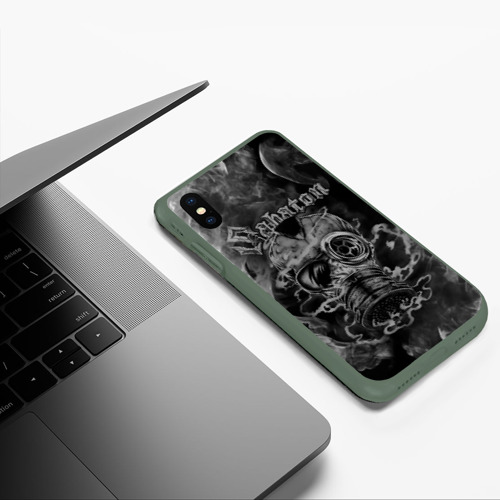 Чехол для iPhone XS Max матовый Sabaton, цвет темно-зеленый - фото 5