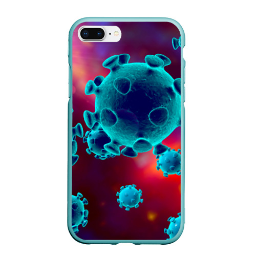 Чехол для iPhone 7Plus/8 Plus матовый Коронавирус, цвет мятный