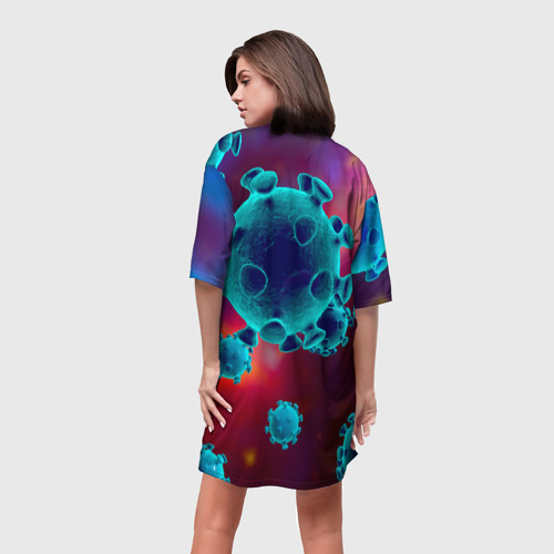 Платье-футболка 3D Коронавирус, цвет 3D печать - фото 4