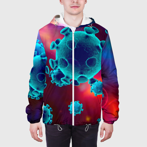 Мужская куртка 3D Коронавирус, цвет 3D печать - фото 4
