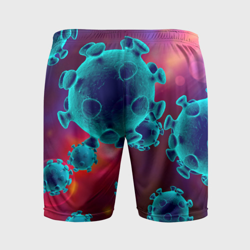 Мужские шорты спортивные Коронавирус, цвет 3D печать - фото 2