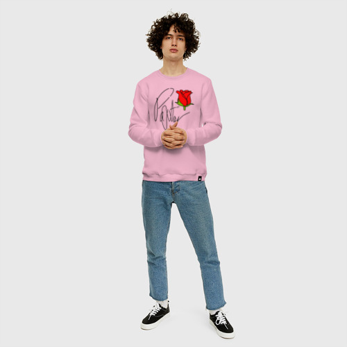Мужской свитшот хлопок PAYTON MOORMEIER (НА СПИНЕ), цвет светло-розовый - фото 5