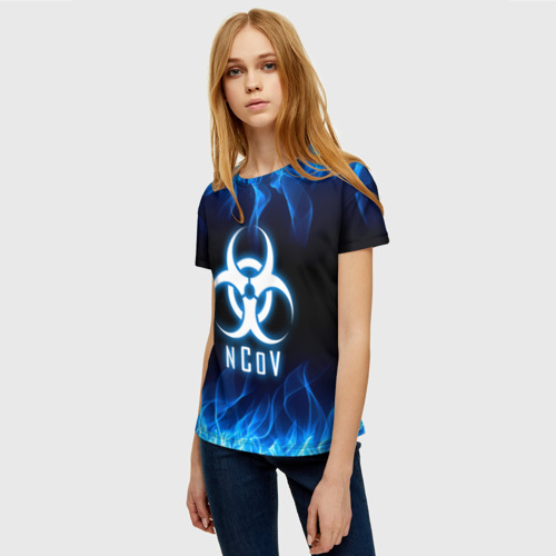 Женская футболка 3D NCoV, цвет 3D печать - фото 3