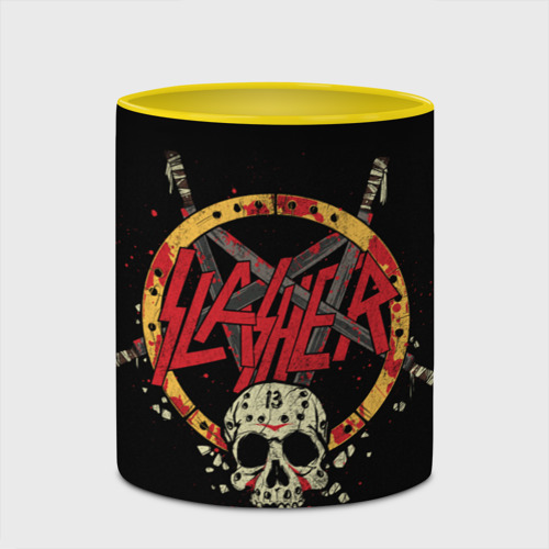 Кружка с полной запечаткой Slayer rock poster, цвет белый + желтый - фото 4