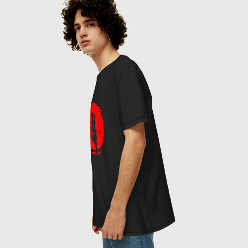 Мужская футболка хлопок Oversize Samurai, цвет черный - фото 5