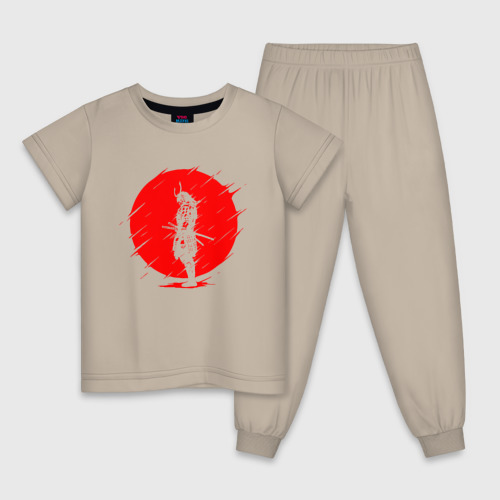 Детская пижама хлопок Samurai, цвет миндальный