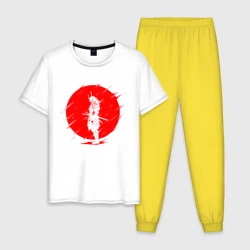 Мужская пижама с белой футболкой хлопок Samurai