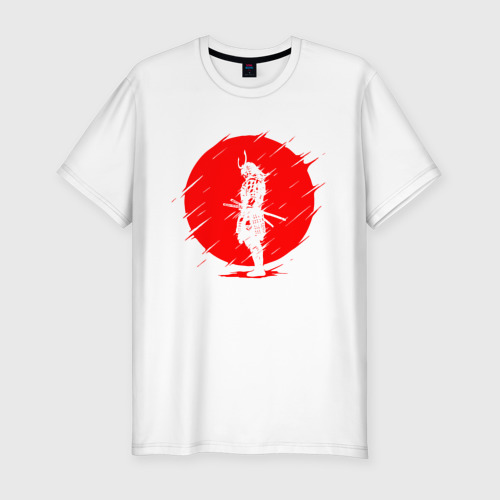 Мужская приталенная футболка из хлопка с принтом Samurai, вид спереди №1