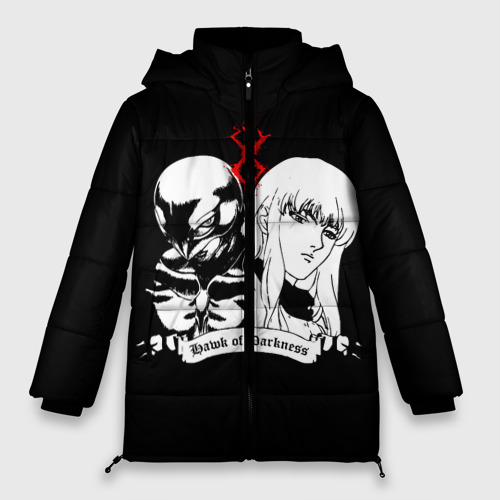 Женская зимняя куртка Oversize Berserk pers on black, цвет светло-серый