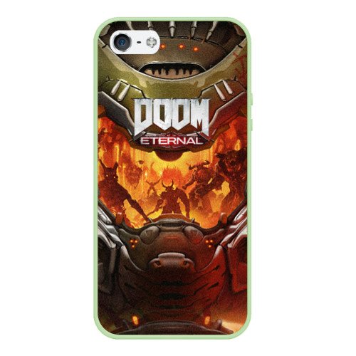 Чехол для iPhone 5/5S матовый Doom eternal Дум, цвет салатовый