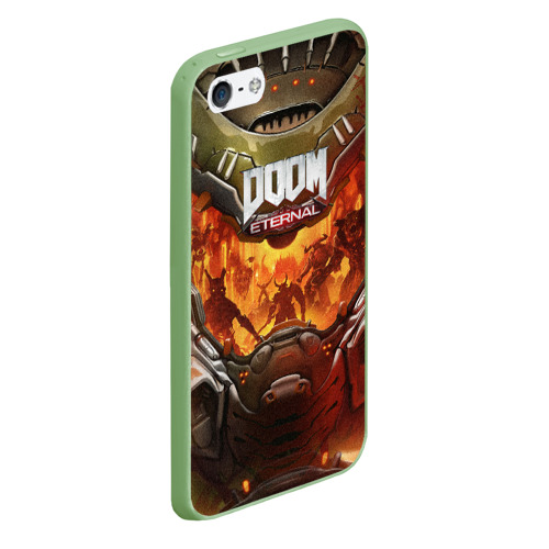 Чехол для iPhone 5/5S матовый Doom eternal Дум, цвет салатовый - фото 3