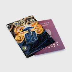 Обложка для паспорта матовая кожа Van Gogh Tardis - фото 2