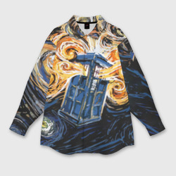 Мужская рубашка oversize 3D Van Gogh Tardis