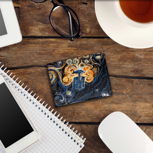Обложка для студенческого билета Van Gogh Tardis, цвет оранжевый - фото 3